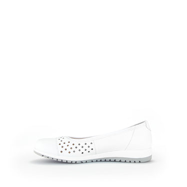 Ballerines blanches en cuir lisse