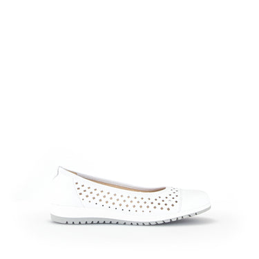 Ballerines blanches en cuir lisse