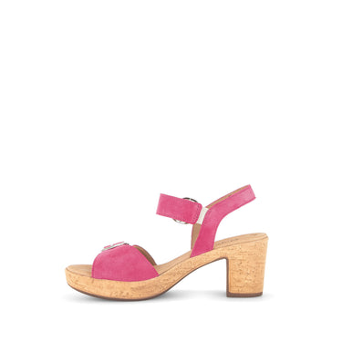 Sandales pinks en cuir velours