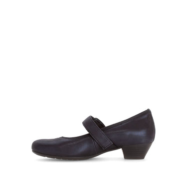 Escarpins marine en cuir velours
