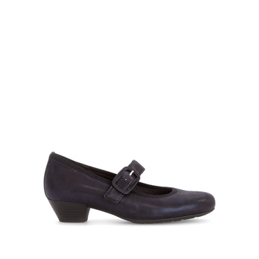 Escarpins marine en cuir velours