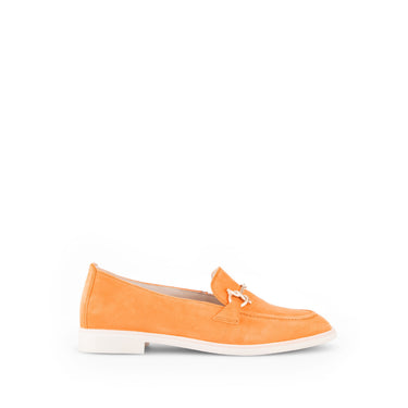 Mocassins orange en velours