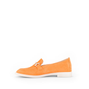 Mocassins orange en velours
