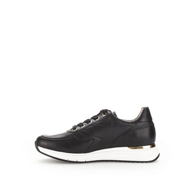 Baskets noires en cuir lisse