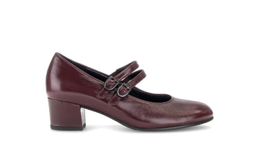 Escarpins merlot en cuir verni