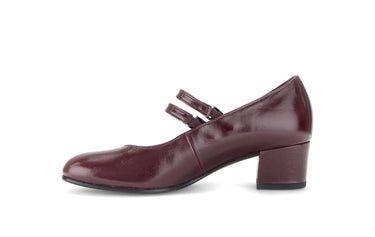 Escarpins merlot en cuir verni