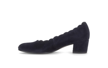 Escarpins bleus en cuir velours