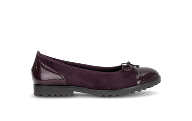 Ballerines merlot en nubuck et vernis