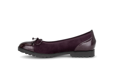 Ballerines merlot en nubuck et vernis