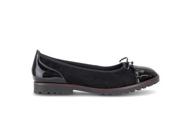 Ballerines noires en nubuck et vernis
