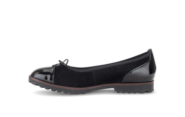 Ballerines noires en nubuck et vernis
