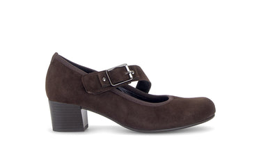 Escarpins marron en cuir velours