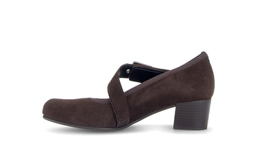 Escarpins marron en cuir velours