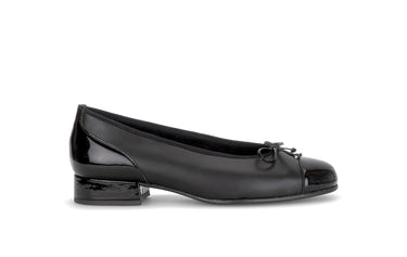 Ballerines noires en cuirs combinés