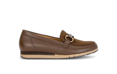 Mocassins marron en cuirs combinés
