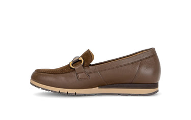 Mocassins marron en cuirs combinés