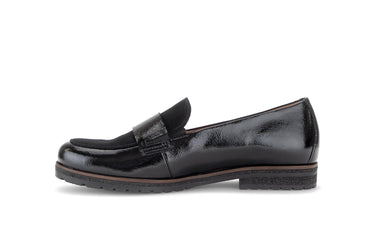 Mocassins noirs en vernis et daim