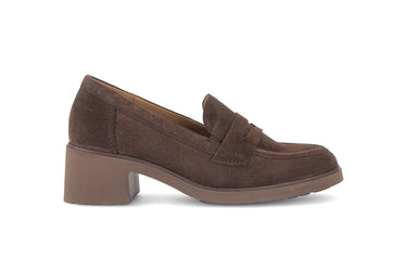 Mocassins marron en cuir velours