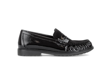 Mocassins noirs en nubuck et vernis