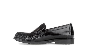 Mocassins noirs en nubuck et vernis