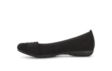 Ballerines noires en cuir velours