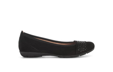 Ballerines noires en cuir velours