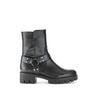 Bottines noires en cuir lisse