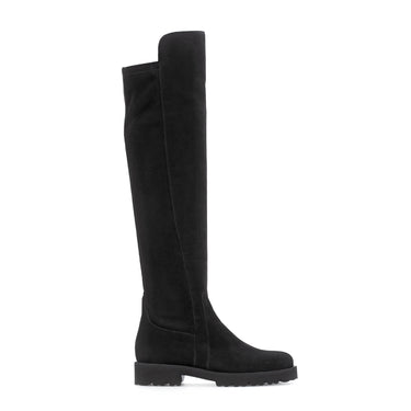 Cuissardes noires en cuir nubuk