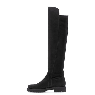 Cuissardes noires en cuir nubuk
