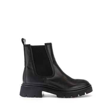 Bottines noires en cuir lisse