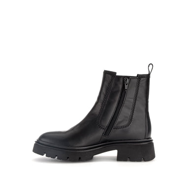 Bottines noires en cuir lisse