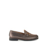 Mocassins bronze en cuirs combinés