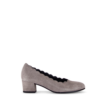 Escarpins taupe en cuir métalisé