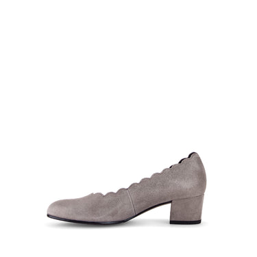 Escarpins taupe en cuir métalisé