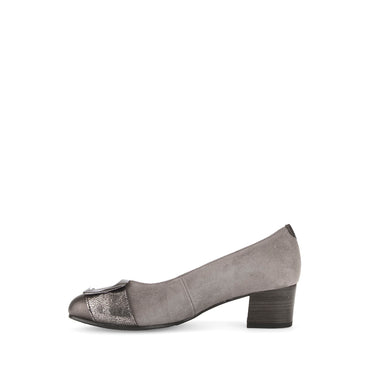 Escarpins taupe en combinaison cuirs