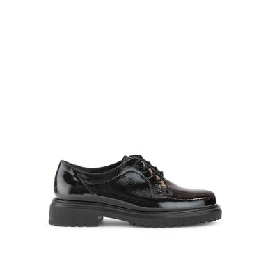 Derbies noires en cuir vernis