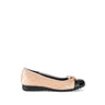 Ballerines beiges en combinaison cuirs