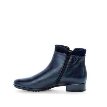Bottines marine en combinaison cuirs