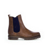 Bottines sattels en cuir lisse