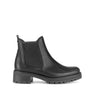Bottines noires en cuir lisse