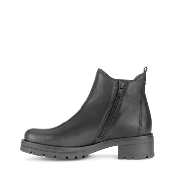 Bottines noires en cuir lisse