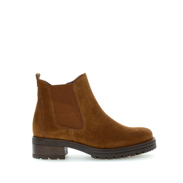 Bottines cognac en cuir velours