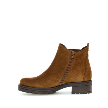 Bottines cognac en cuir velours