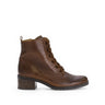 Bottines à lacets sattels en cuir lisse