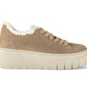 Baskets beiges en velours/fourure