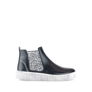 Bottines noires en cuir lisse