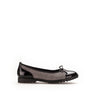 Ballerines argentées/noires en cuirs synthés