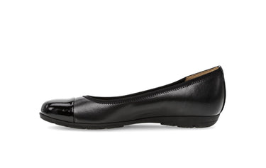 Ballerines noires en combinaison cuir