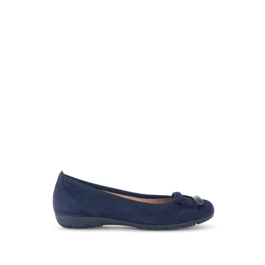 Ballerines marine en combinaison cuirs