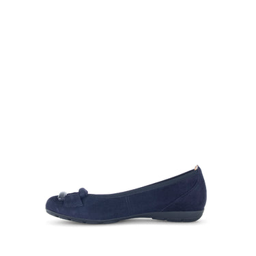 Ballerines marine en combinaison cuirs